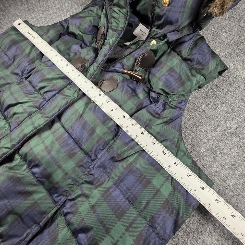 Charter Club Women's 3X Puffer Vest Blackwatch Plaid Quilted Hooded Green Tartan - Picture 10 of 11